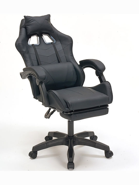 Zita Plus A9937 Καρέκλα Gaming Δερματίνης με Υποπόδιο Μαύρη