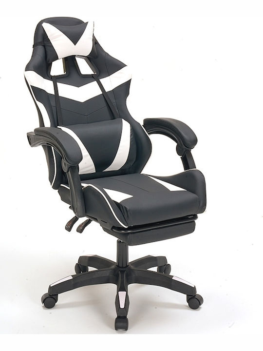 Zita Plus A9937 Artificial Leather Gaming Chair with Footrest Black
