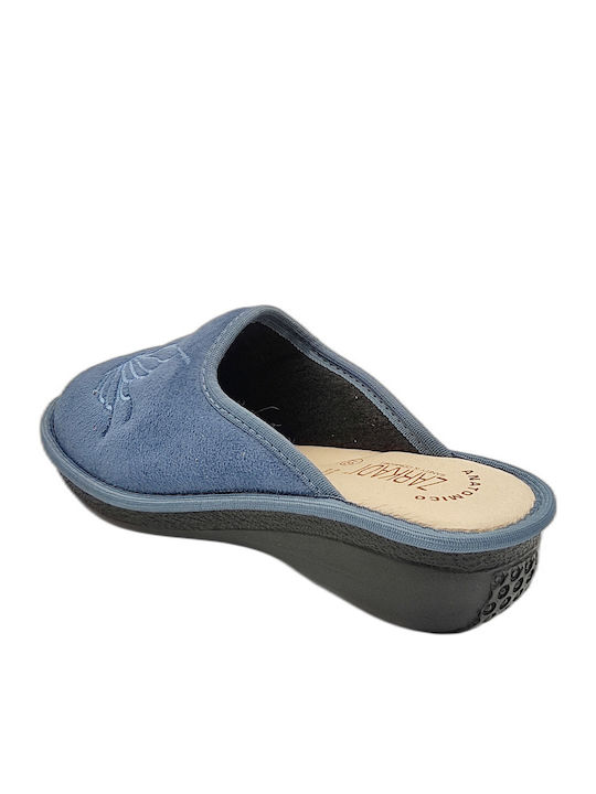 Zarkadi 924 Camoscio Women's Winter Slippers Blue Avion