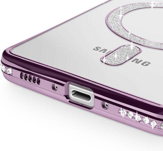 Avizar Diamond Case Samsung Galaxy A36 Magsafe Outline Strass Purple