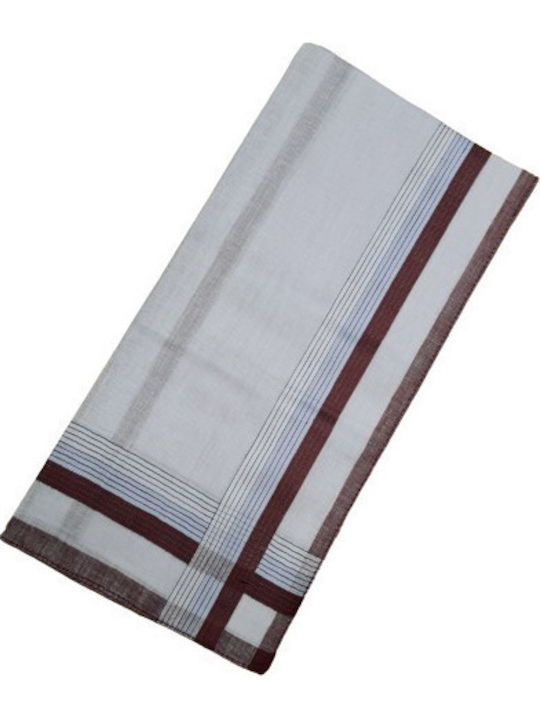Men's Cotton Handkerchief Colored Burgundy Stripe