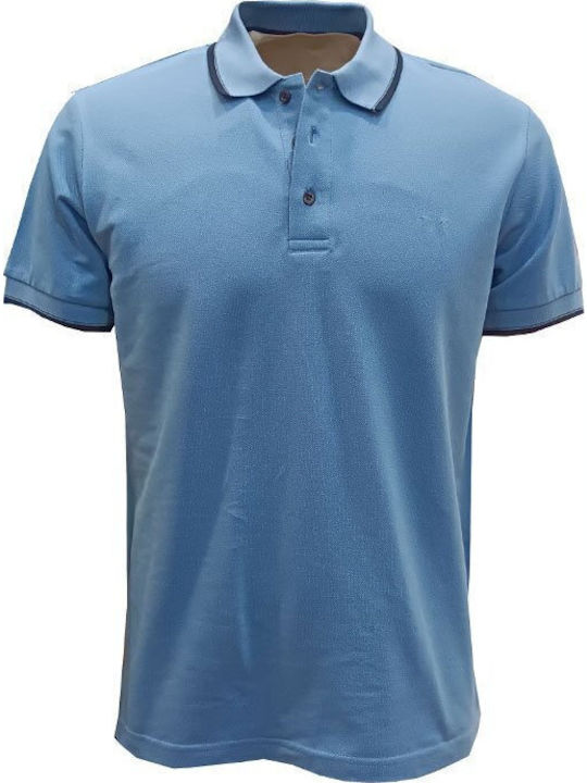 Luciano Faketti Polo Herrenbluse Kurzarm Hellblau