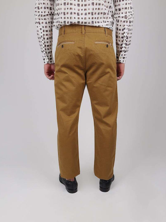 Explorer Herrenhosen Chino Beigen Seitentaschen Normale Passform W15-pa-1005. Beige