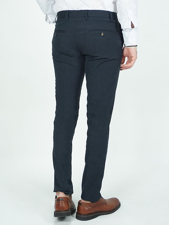 Italian Job Men's Cotton Trousers Dark Blue Slim Fit 725287/07 90% Cotton 7% Polyester 3% Lycra