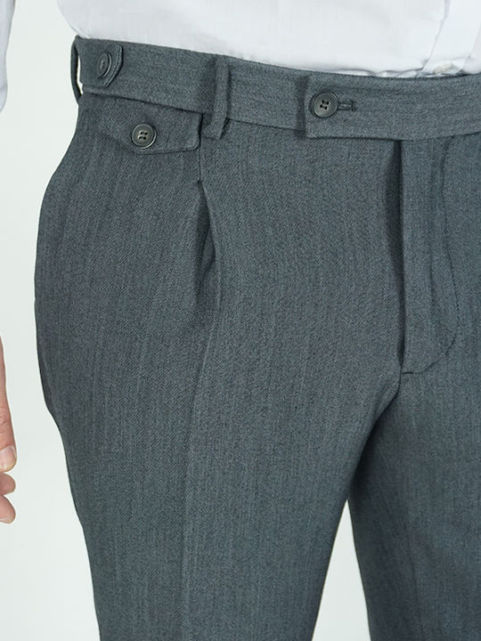 Italian Job Ανδρικό Παντελόνι Γκρι Slim Fit 25707 09 P1 65% T 30% R 5% Sp