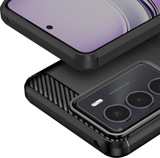 Husă Avizar Realme 14x C75 Silicon Design Carbon Periat Negru