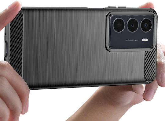 Husă Avizar Realme 14x C75 Silicon Design Carbon Periat Negru
