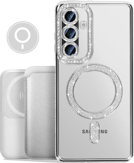 Avizar Diamond Case Samsung Galaxy A26 Magsafe Outline Strass Silver