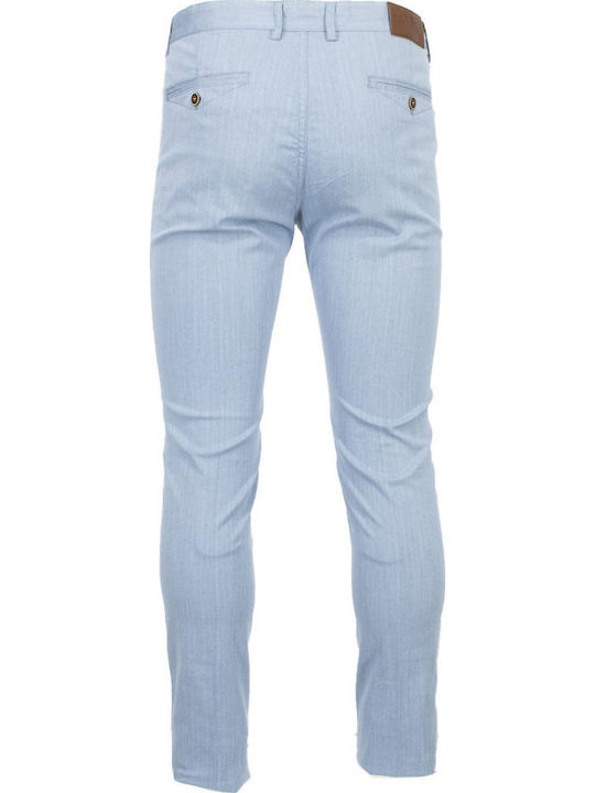 New York Tailors Men's Trousers Chinos Slim Light Blue Passy-ciel