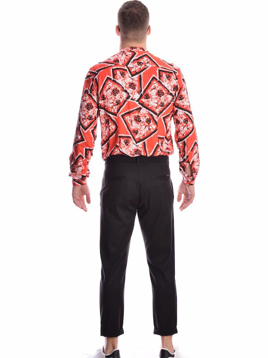 Cămașă Roșie cu Model Floral Paisley