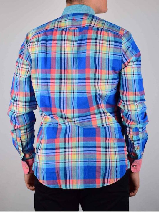Colours & Sons Checked Monochrome Shirt Collar Cuff Pocket Front Regular Fit 9121-300.304-Multicolour Chec