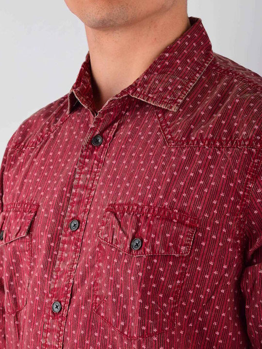 Petrol Shirt Long Sleeve M-fw15-sil467.349 Maroon