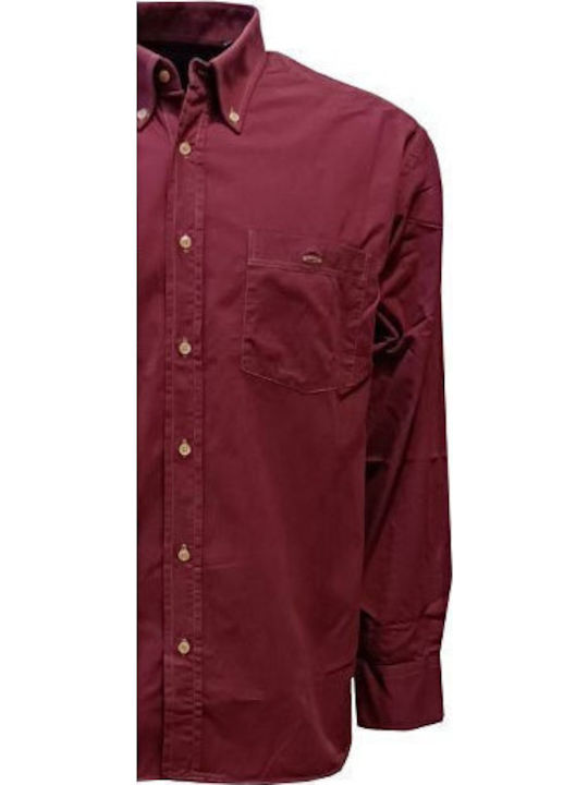 Luciano Faketti Shirt Winter Cotton 100% Men's Long Sleeve Burgundy Luciano Faketti Shirt Winter Cotton 100% Men's Long Sleeve Burgundy
