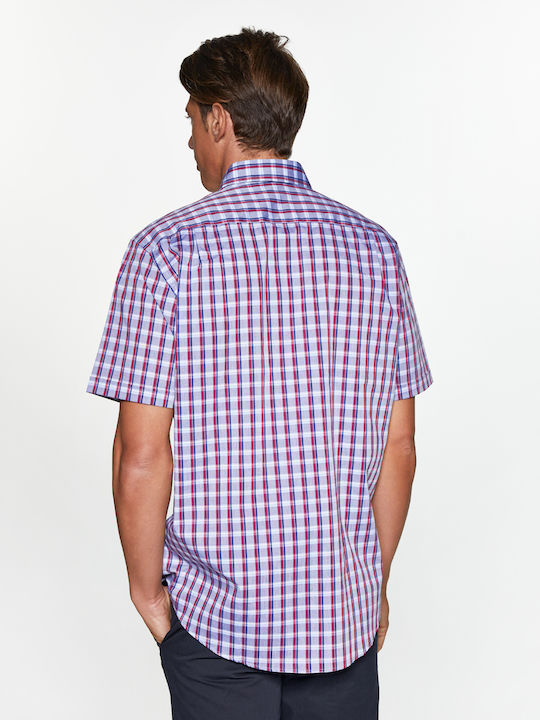 Redgreen Short Sleeve Checked Blue Shirt