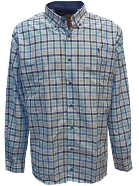 Luciano Faketti Checked Shirt Pocket Blue