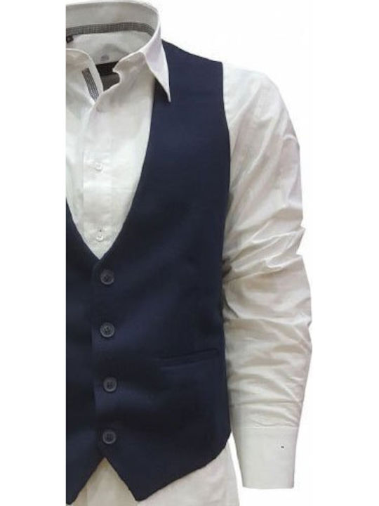 Luciano Faketti Γιλέκο Ανδρικό In Fashion Χρώματος Μπλε