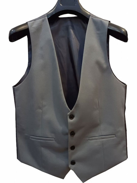 Luciano Faketti Men’s Vest In Fashion Vscoz-poly Gray