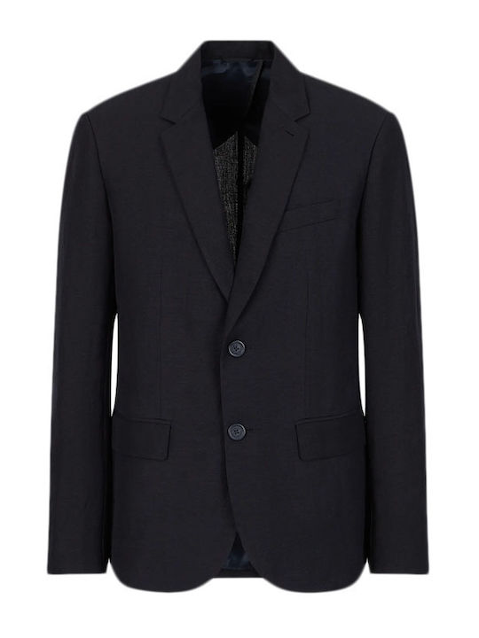 Single Breasted Blazer Men Armani Exchange Μπλε 8nzg15-znfnz-1583