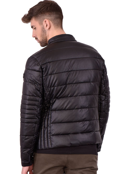 Save Duck Eco-leather Padded Μπουφαν Ανδρiko D3979mskiny-00001 00001/black