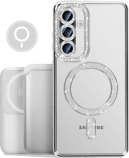 Avizar Diamond Case Samsung Galaxy A36 Magsafe Outline Strass Silver