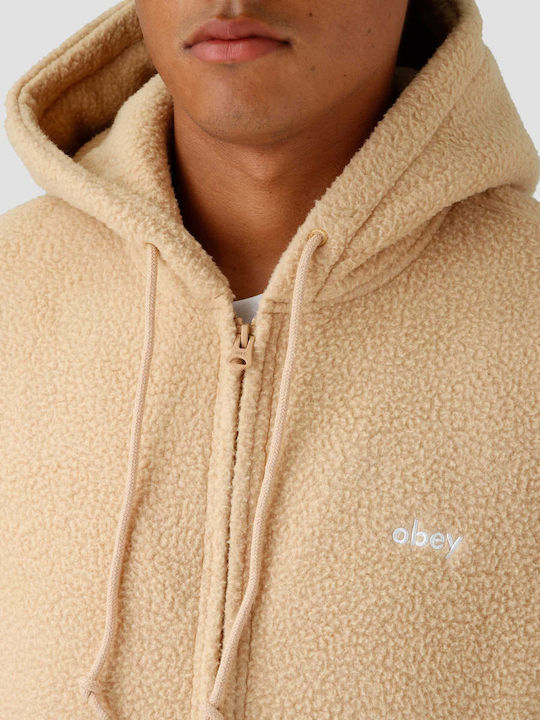 Obey Gaze Hooded Jacket Oat Milk Μπέζ