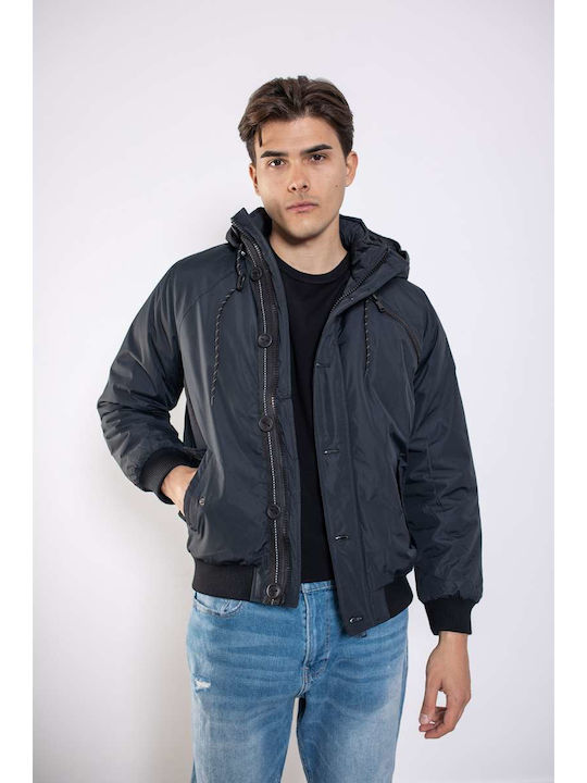Manager Men’s Regular Fit Polyester Χειμερινο Μπουφαν 601 Manousos Black Μαύρο