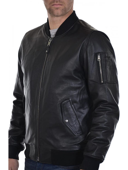 Geacă Piele Schott Negru Lambskin Geacă