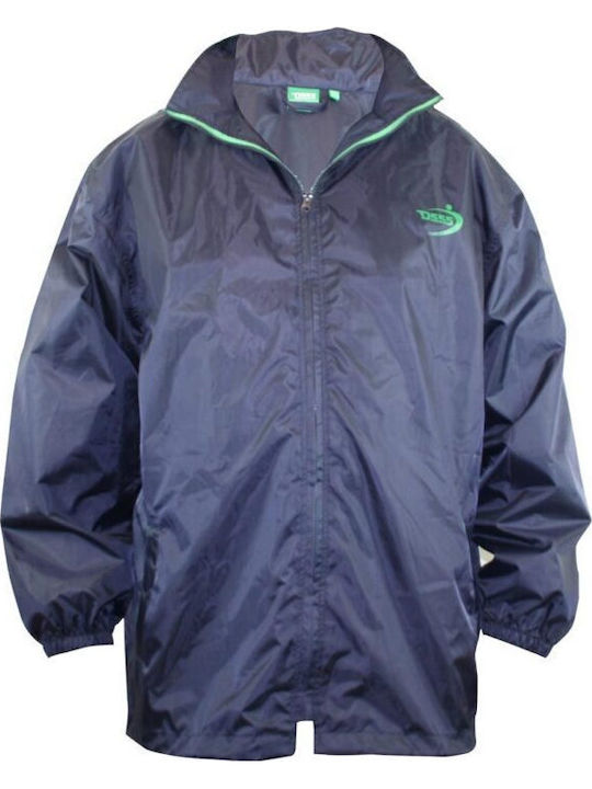 Zac D555 Duke Clothing Μπουφάν Αδιάβροχο Αντιανεμικό Κουκούλα Μέσα Στο Γιακά Σκουρο Μπλε