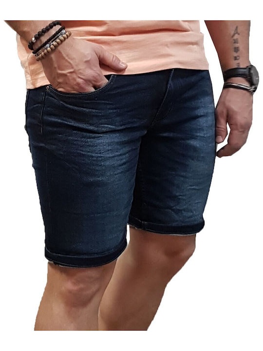 Marcus 19-200154 Lesli Shorts 2098 Slim Fit Dark Blue Denim Bermuda Indigo