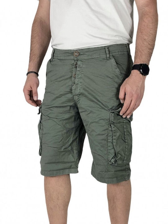 Men's Cargo Bermuda Below Knee Back2jean Ts15 Khaki