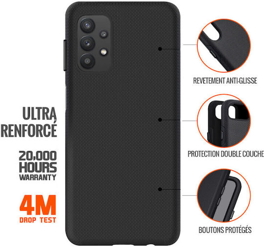 Husă Eiger Samsung Galaxy A32 5G Rigidă 2 Straturi Ultra-rezistente Anti-cădere 4m Neagră