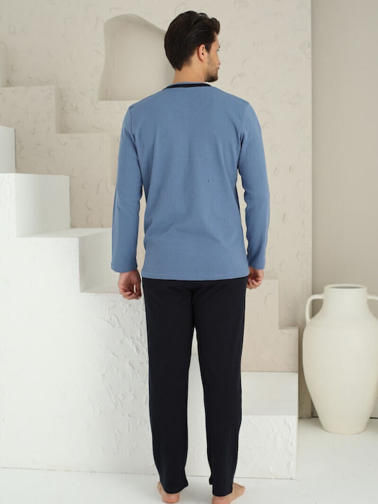 Herrenpyjamas Baumwolle Hellblau 2271gal