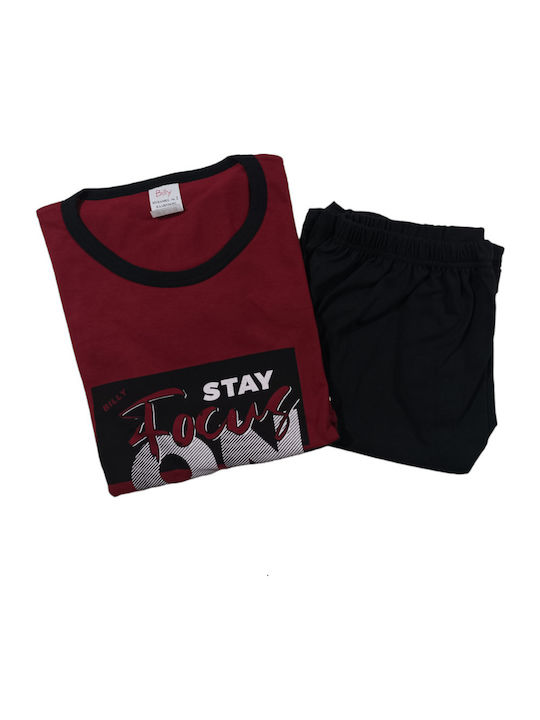 Billy Men's Summer Pyjamas B525 Burgundy