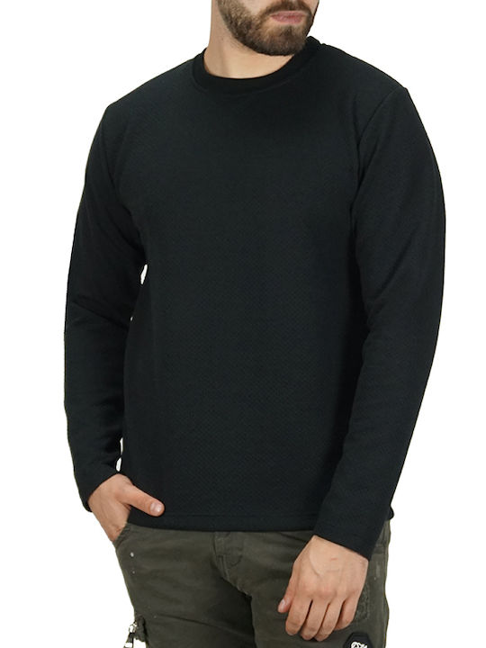Everbest Herren Baumwoll Sweatshirt Schwarz Regular Fit 211-113 65% Baumwolle 35% Polyester