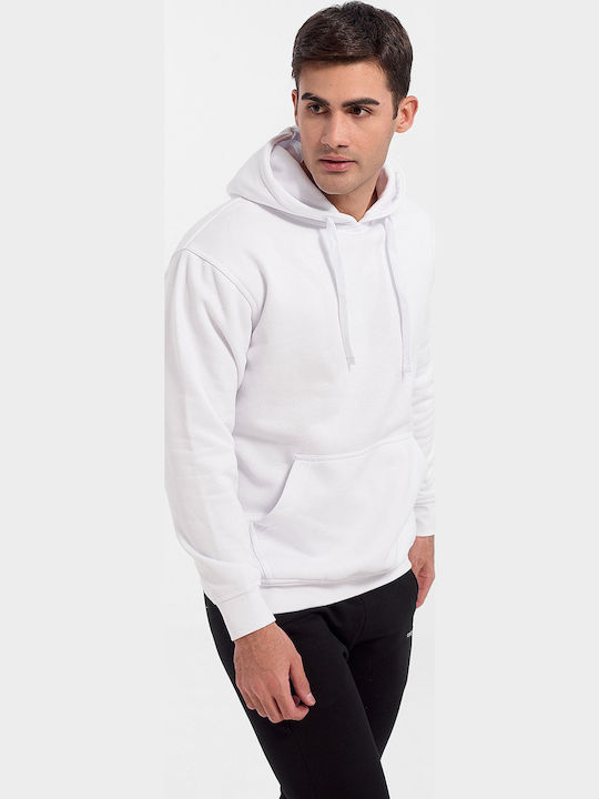 Φούτερ Μπλούζα Κουκούλα Jhk Kangaroo Sweatshirt Λευκό Λευκό