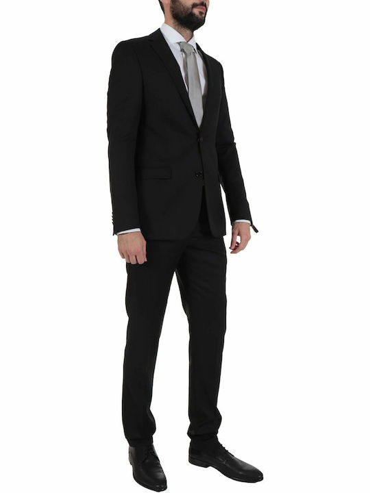 Tom Frank Κοστουμι Sl302/t-111 Super 110s Vitale Barberis Canonico Μαυρο