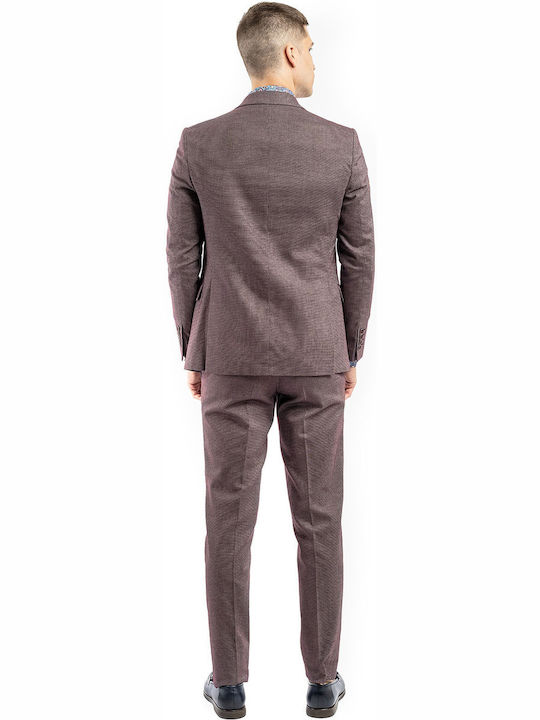 Fragosto Costum Slim Fit Cireș