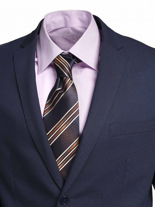 Luciano Faketti Κουστούμι Mens Figure Wool 80% Pol 20% Μπλε