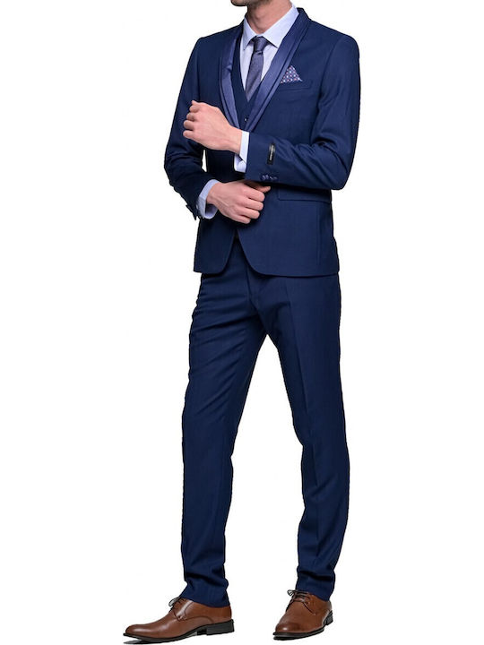 Antonio Mirro Nyg-0327 Marineblaue Herrenanzug Blau