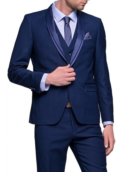 Antonio Mirro Nyg-0327 Marineblaue Herrenanzug Blau