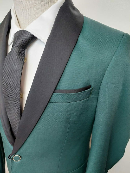 Costum Smokin Verde Dino Libero Cerimonia 2165 2165-284 4864