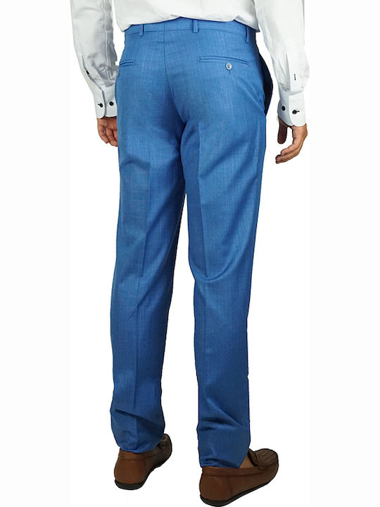 Boston Ανδρικό Κουστούμι Μπλε Ρουά Slim Fit 4501/4 65% Πολυεστέρας 35% Βισκόζη