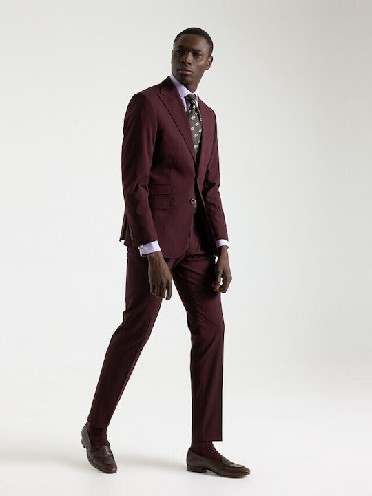 Κοστούμι Μπορντό Slim Fit Puro Ego