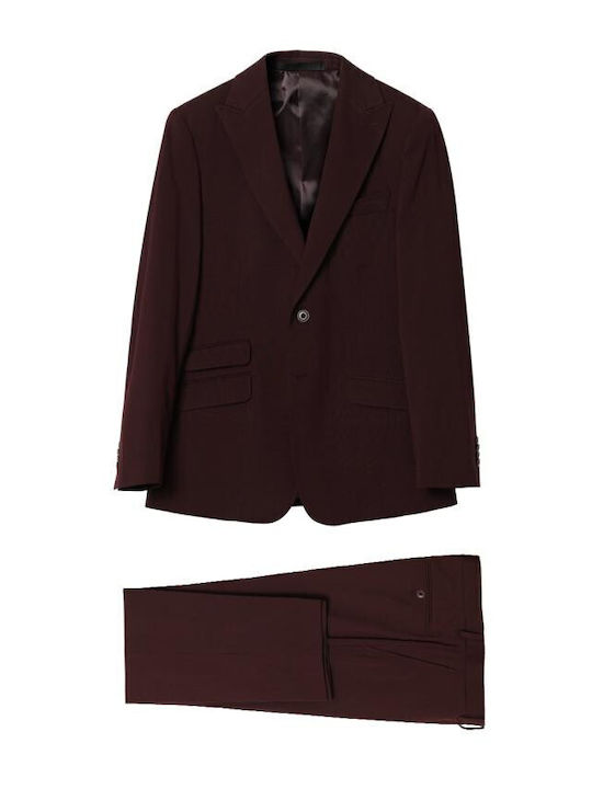Κοστούμι Μπορντό Slim Fit Puro Ego