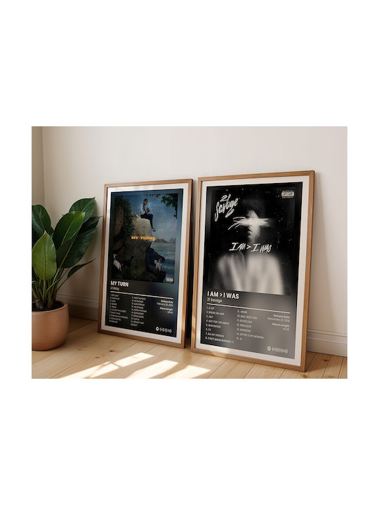 Music Poster Lil Baby My Turn Ms128 21cm X 30cm Λευκό Κάδρο Pvc