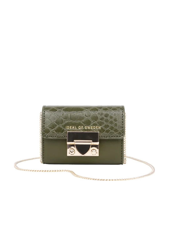 Ideal Sweden Liv Padlock Wallet In Snake Design Removable 105 Cm Chain Green