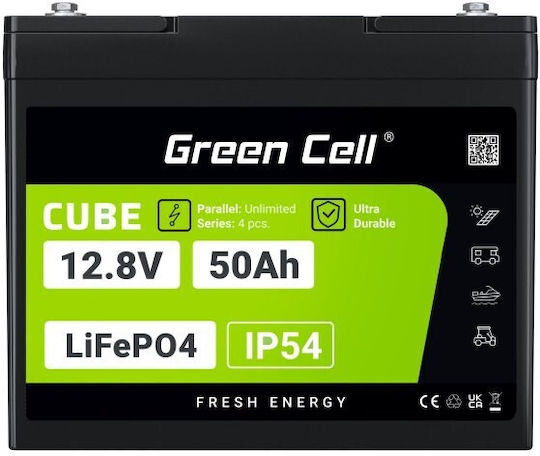 Green Cell Ανταλλακτική Μπαταρία 50Ah 12.8V 640Wh για Ηλεκτρικό Scooter σε Μαύρο Χρώμα