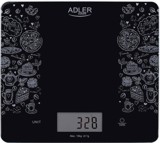Adler Digitale Küchenwaage bis 10kg Schwarze