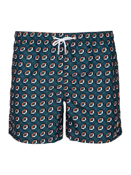 Cayos Schwimmen Petrol Blau Geometrisches Herren-Bademode-Shorts Alex 9107
