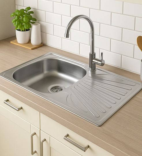 Donau 101DE Drop-In Inox Μ76xΠ43.5cm Silver